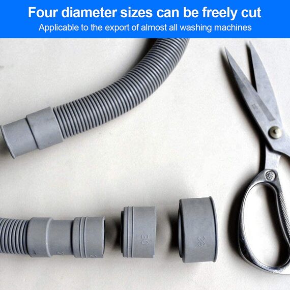 REKALRO Ablaufschlauch Verlängerung, Waschmaschinenschlauch 2m mit Bügel, Abwasserschlauch mit Verbinderl und 2 Schlauchschellen, Ø 20mm Ablaufschlauchverlängerung für Waschmaschine Spülmaschine