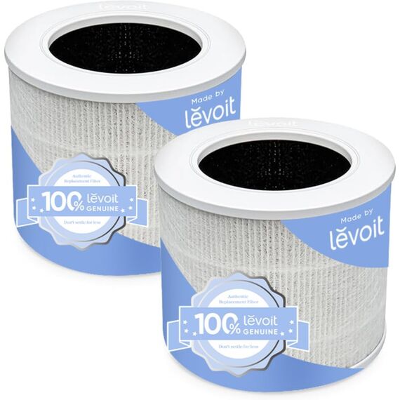 LEVOIT Core Mini Luftreiniger Ersatzfilter, 3-in-1, hocheffiziente Aktivkohle, Core Mini-RF, 2 Stück, Weiß