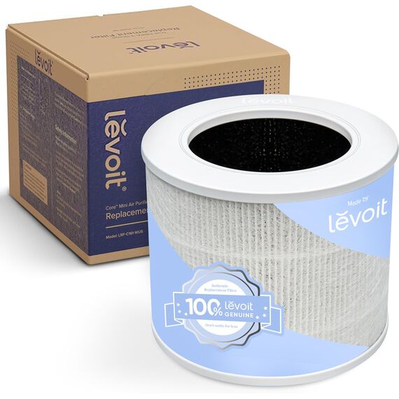 LEVOIT Core Mini Luftreiniger Ersatzfilter, 3-in-1, hocheffiziente Aktivkohle, Core Mini-RF, 2 Stück, Weiß