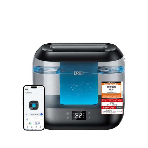Dreo Smart Luftbefeuchter für Schlafzimmer, oben befüllbarer 4L Supergroßer Kühler Nebel Humidifier mit Öl Diffusor und Nachtlicht, 36 Stunden Laufzeit, leiser Ultraschall Luftbefeuchter Zuhause