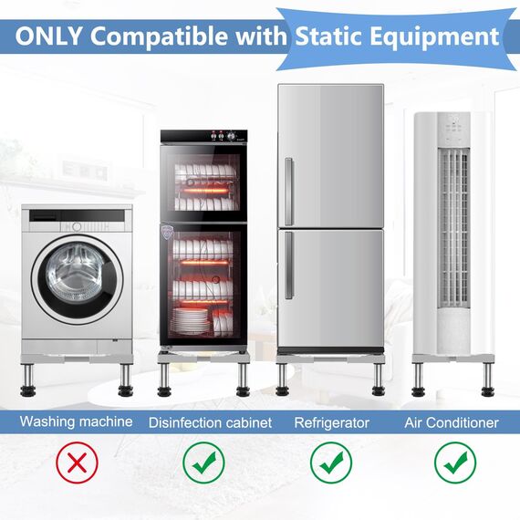 DEWEL Untergestell für Kühlschrank Sockel Höhe 23-26cm Verstellbare Sockel für spülmaschine Gefriertruhe Gefrierschrank Küchenschrank und Statische Haushalts Geräte (Einstellbare 45-67cm)