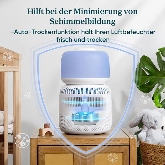 Levoit Top-Fill Luftbefeuchter, Smart Verdunstungsluftbefeuchter für Baby, separater Sensor, Humidifier mit Blaulichtfreiem Nachtlicht für Schlafzimmer, Kinderzimmer Auto Shut-off, 3,8 L, Mattweiß