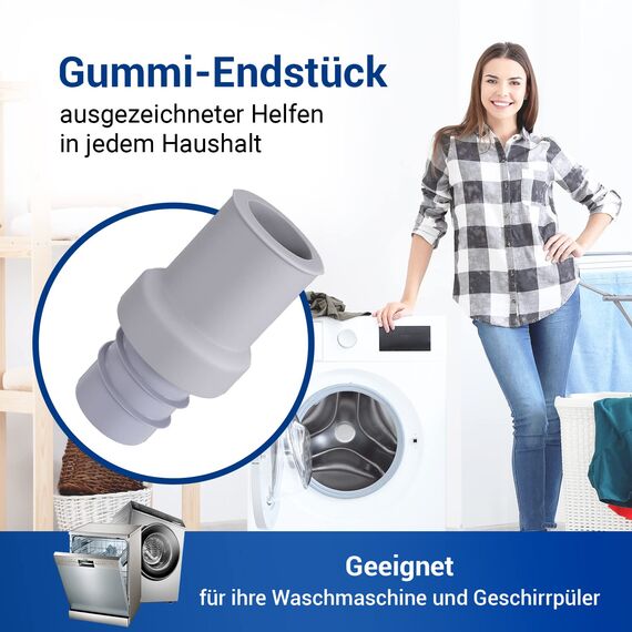 VIOKS Ablaufschlauch Adapter/Ablaufschlauch Endstück 18 mmØ für Waschmaschine & Wasserschlauch Verbinder/Waschmaschine Abfluss Adapter für Geschirrspüler usw