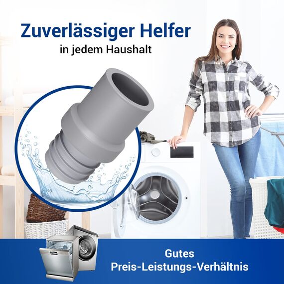 VIOKS Verbindungsstück Ablaufschlauch Verlängerung Schlauch Ø 22 mm & Ablaufschlauch Adapter für Geschirrspüler/Endstück für Schlauchverlängerung Waschmaschine Verlängerung Spülmaschine