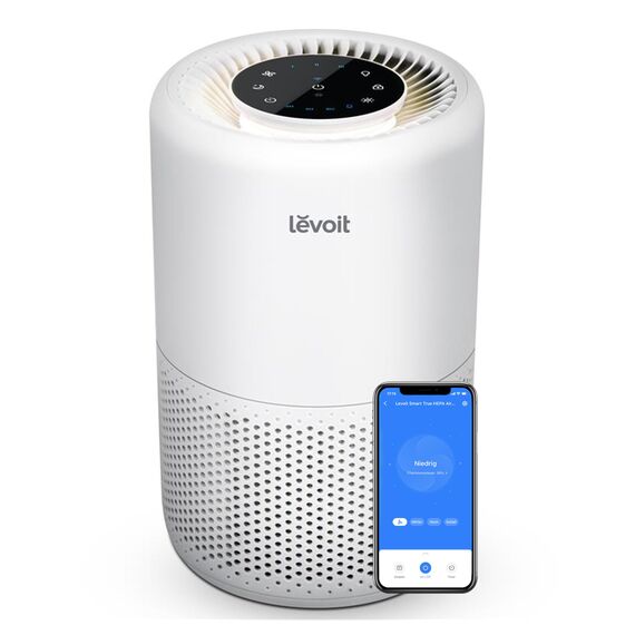 LEVOIT Luftreiniger 3-in-1 HEPA Filter, Luftfilter gegen Schimmel, Staub, Pollen & Gerüche, Air Purifier für Schlafzimmer, App Steuerung & Timer, Schlafmodus & Nachtlicht, Mattweiß