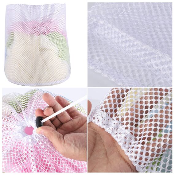 3 Stück Wäschesack,Mesh Wäschenetz für Waschmaschine Wäschebeutel für Waschmaschine Wäschesäcke mit Kordelzug für Pullover,Jeans,Bluse,Unterwäsche,BH,Mäntel,Plüschtiere usw