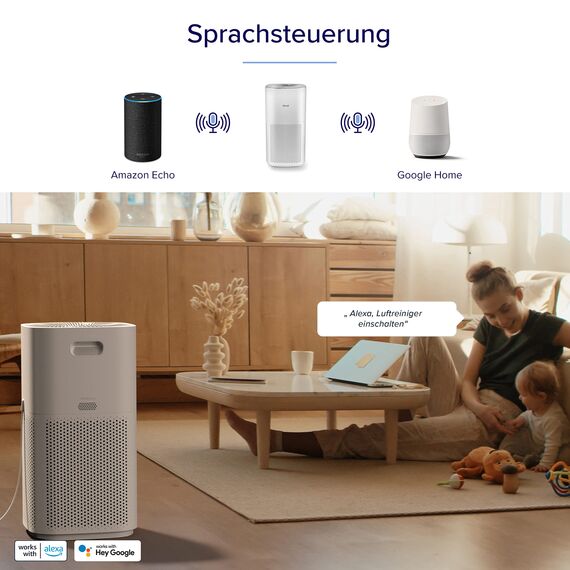 LEVOIT HEPA Luftreiniger für Raucherzimmer Allergiker, CADR 697m³/h bis 147㎡ Wohnung, PM2,5 Luftqualitätsanzeige & Automodus, Luftfilter gegen 99,97% von Schimmel Pollen Staub, App Alexa Steuerung
