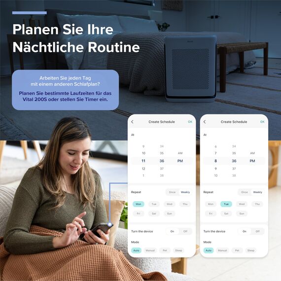 LEVOIT Luftreiniger Allergiker mit Tiermodus, bis zu 108 ㎡ Raucherzimmer Wohnung, Dualsensor&Waschbarer Vorfilter, HEPA Luftfilter gegen 99,97% von Tierhaare&-gerüche Schimmel Pollen Staub