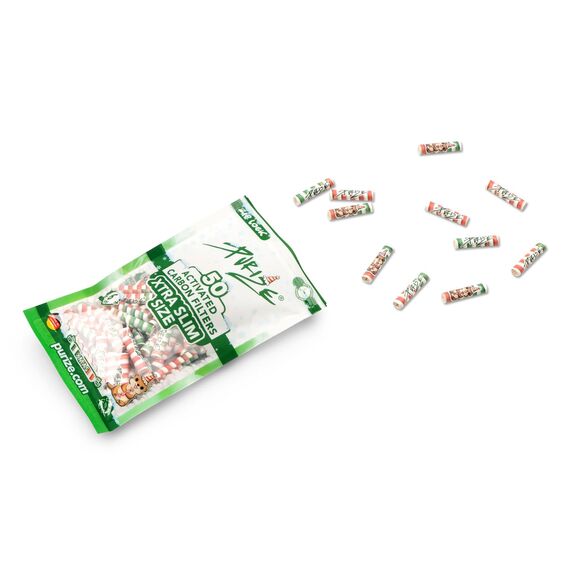 PURIZE® Beutel | 50 XTRA Slim Size Aktivkohlefilter (Set) XMAS
