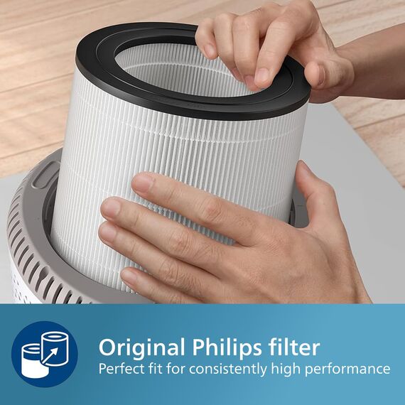 Philips Original-Ersatzfilter für Luftreiniger 600 Serie AC0650, AC0651, HEPA NanoProtect, 12 Monate Lebensdauer (FY0611/30)