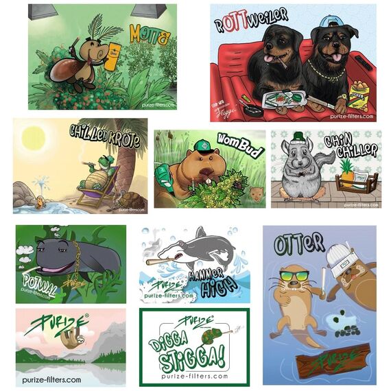 PURIZE® Beutel | 50 XTRA Slim Size Aktivkohlefilter (Set) Grün