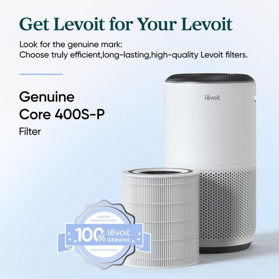 LEVOIT 3-IN-1 HEPA-Ersatzfilter für Luftreiniger Core 400S, HEPA-Filter, hocheffizienter Aktivkohlefilter und Vorfilter, Luftfilter gegen 99.97% Allergene Staub Pollen Rauch, Core 400S-RF