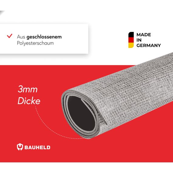 BAUHELD Waschmaschinen-Auflage 60x60 cm - Made in Germany - Rutschfeste Waschmaschinen-Abdeckung aus Polyester - Vinyl-Beschichtung - Gummi-Matte für Kühlschrank, Trockner, Wohnmobil - Beige