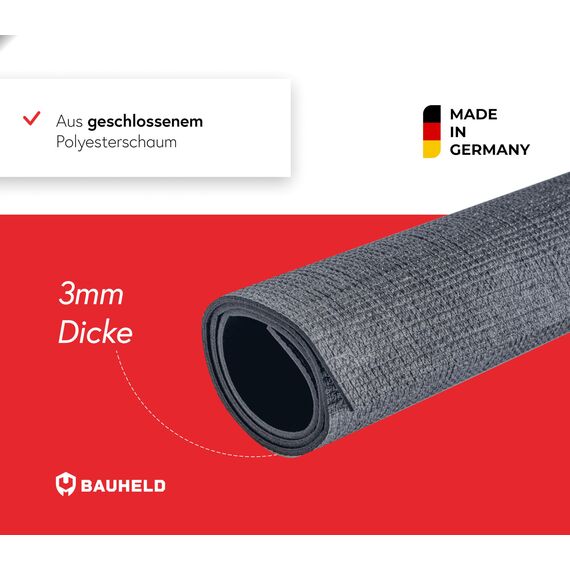 BAUHELD Waschmaschinen-Auflage 60x60 cm - Made in Germany - Rutschfeste Waschmaschinen-Abdeckung aus Polyester - Vinyl-Beschichtung - Gummi-Matte für Kühlschrank, Trockner, Wohnmobil - Dark Grey