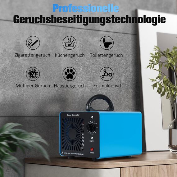 Ozongenerator 30000mg/H,GMGXX Ozon Luftreiniger Ozongerät bis zu 300㎡,120-Minuten-Timer,O3 Ozonisator für Auto Garagen Wohnung Hotels Küche und Haustiere,Reinigen Gerüche/Verschmutzung, OG-3