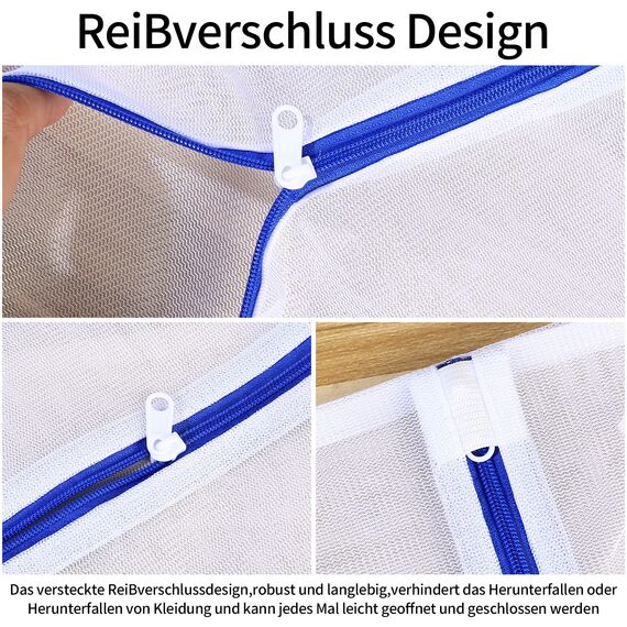 10 Stk Wäschenetz für Waschmaschine, Wäschesäcke, Wäschenetze Groß mit Reißverschluß, Wäschebeutel für Waschmaschine Blusen, BHs, Unterwäsche, Bettwäsche, Mäntel, Textilien, SML