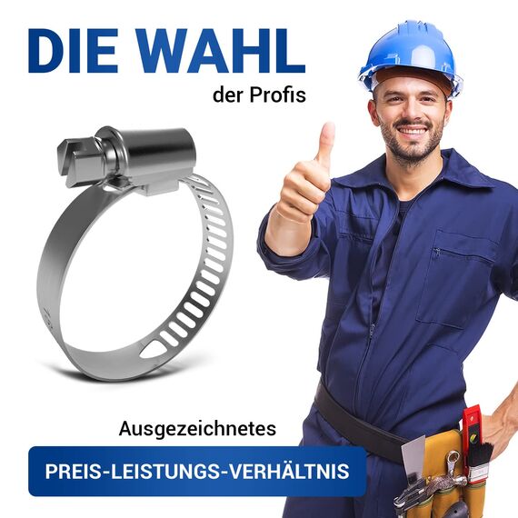 VIOKS Schlauchschelle Ablaufschlauch Klemme Wasserschlauch Befestigung aus Chromstahl Ø18-28mm Schelle Ersatzteil Zubehör für Spülmaschine Waschmaschine