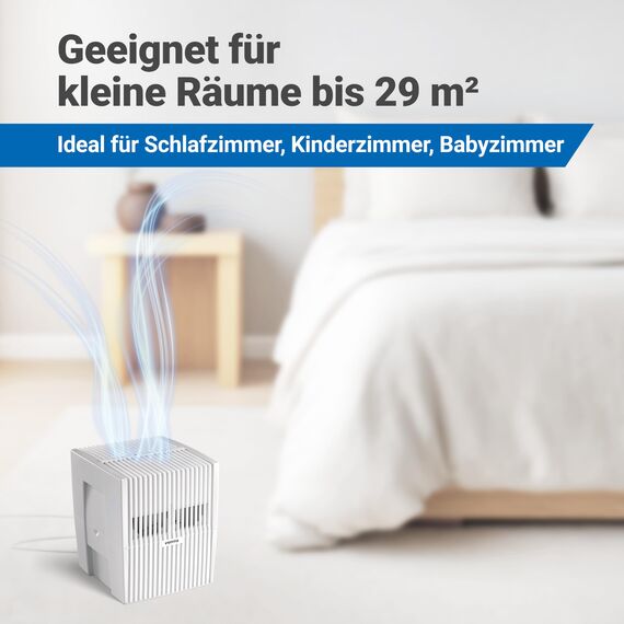 Venta Luftbefeuchter LW15 Classic Original, sehr leise 20 dB(A), energieeffizient 2 Watt, hygienische Kaltverdunstung ohne Filter, 5 l-Tank, bis 29 m², mit Duftfunktion