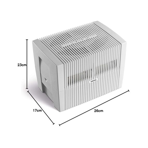 Venta Luftbefeuchter Original LW45, Reduzierung von Hausstaub und Pollen aus der Luft, für Räume bis 55 qm, Weiß-Grau