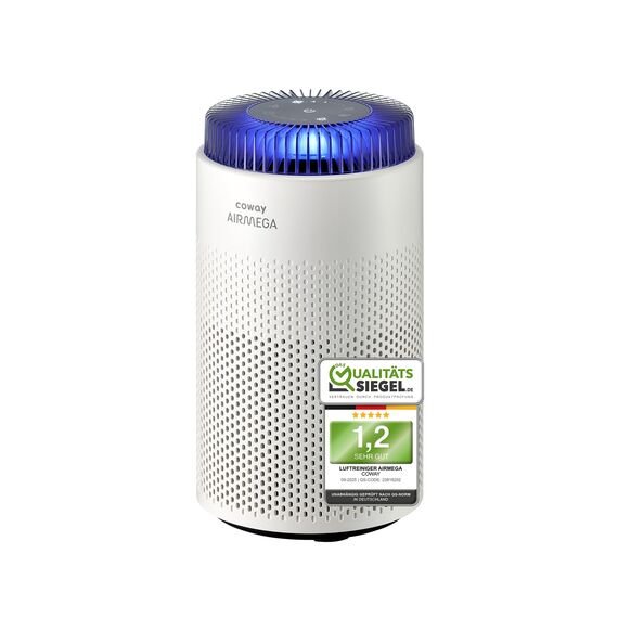 COWAY Luftreiniger Allergiker für Schlafzimmer & kleine Räume, leiser Luftreiniger mit 18,4 dB, CADR 120,1 m³/h, Mood Light, Automatik gegen Pollen, Staub, Tierhaare & Rauch, AIRMEGA 50