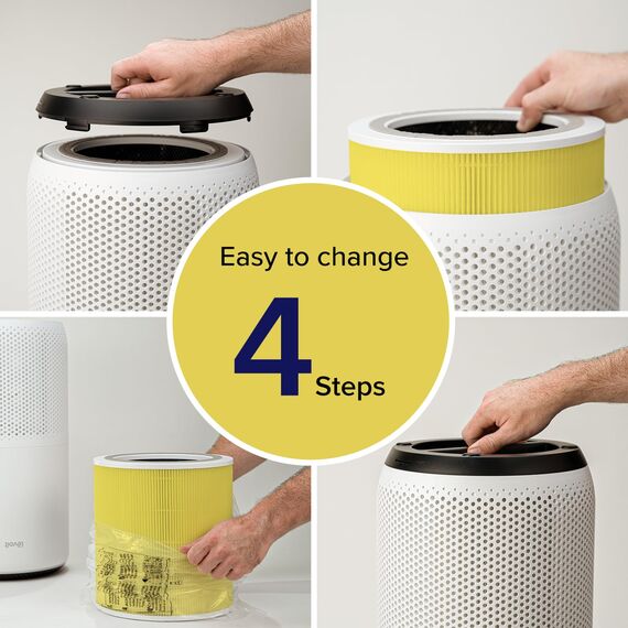 LEVOIT Core 400S Ersatzfilter gegen Gerüche von Haustier und Küche, hocheffizienter Aktivkohlefilter und Vorfilter, 3-IN-1 HEPA Filter für Tierbesitzer Raucher Allergiker, Core 400S-RF-PA, Gelb