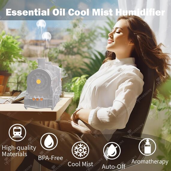 Diffuserlove Luftbefeuchter Zug Diffusor 300ML Kaltnebel Luftbefeuchter Aroma öl Diffuser Humidifier Aromatherapie Luft Diffusor