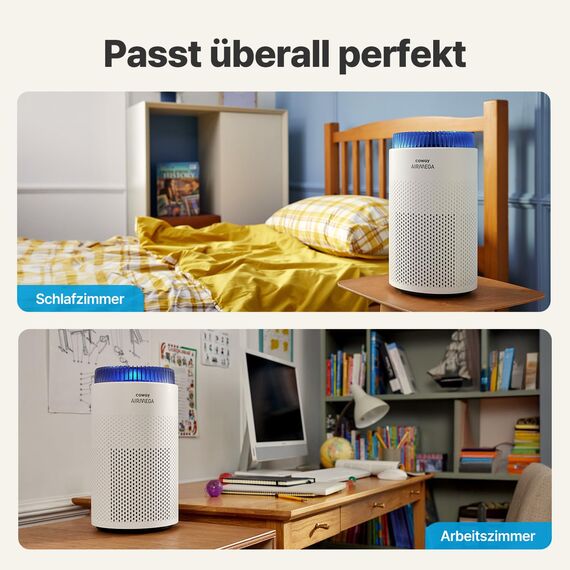 COWAY Luftreiniger Allergiker für Schlafzimmer & kleine Räume, leiser Luftreiniger mit 18,4 dB, CADR 120,1 m³/h, Mood Light, Automatik gegen Pollen, Staub, Tierhaare & Rauch, AIRMEGA 50