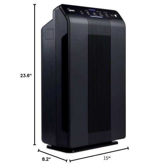 WINIX 5500-2 luftreiniger Allergiker, CADR 390m³/h, 99㎡, Air Purifier für Raucherzimmer gegen Allergien, Staub, Pollen, Tierhaare, Luftqualitätsanzeige, Auto Schlafmodus, Schwarz