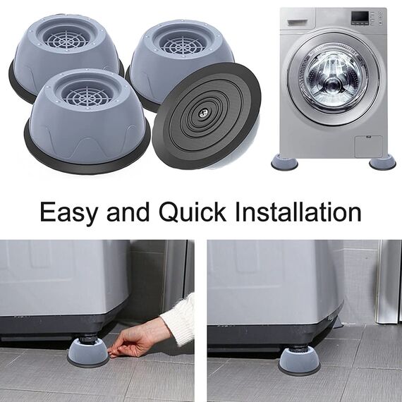Waschmaschine Füße Pad Fußpolster 4 Stück Universal Anti Vibration Waschmaschine Füße [Vibrationsdämpfer]Anti Rutsch Gummi-Fußpolster Schwingungsdämpfer Antirutschmatte für Waschmaschinen und Trockner