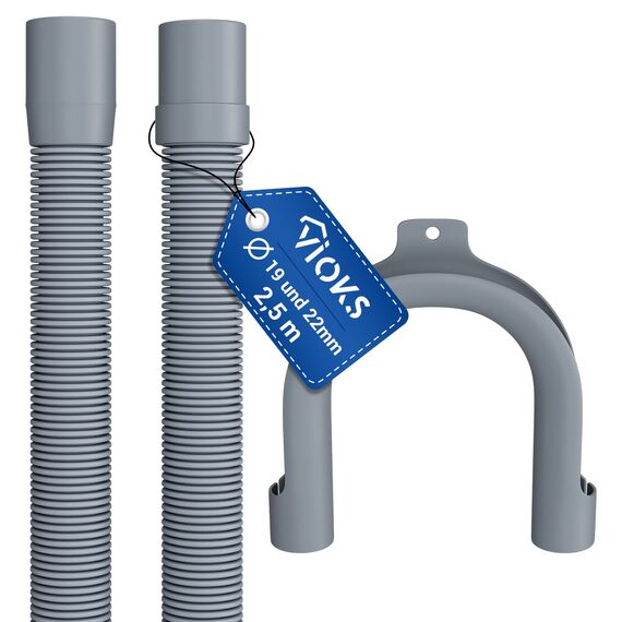 VIOKS Waschmaschine Ablaufschlauch 2,5m 19/22mmØ & Spülmaschine Ablaufschlauch Geschirrspüler/Flexibler Abwasserschlauch Waschmaschine Ersatzteile