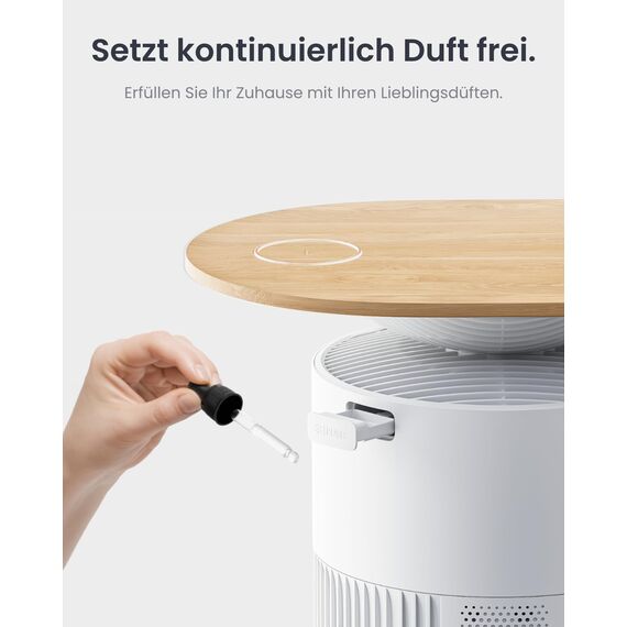 SwitchBot Luftreiniger mit App-Steuerung und Nachtlicht, CADR 400m³/h bis zu 83㎡ Zimmer, HEPA-Filter entfernt 99,97% Schimmel Staub Pollen