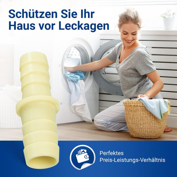 VIOKS Ablaufschlauch Verbinder Schlauch Verbindungsstück Wasserschlauch Verbinder 20/24mm Außen-Ø zum Verbinden von Ablaufschläuchen mit 19/22 mm Endstück-Ø - Spül-& Waschmaschine Zubehör