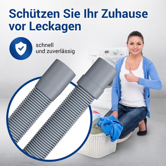 VIOKS Waschmaschine Ablaufschlauch 3m 19/22mmØ & Spülmaschine Ablaufschlauch Geschirrspüler/Flexibler Abwasserschlauch Waschmaschine Ersatzteile