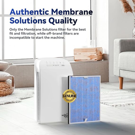 Membrane Solutions MSA3 Luftreiniger Allergiker für Wohnung 147m² Raucherzimmer, H13 HEPA Luftfilter 22dB, Air Purifier gegen 99.97% Staub Schimmel Rauch Pollen bis zu 0,1 µm, Tierhaare Gerüche