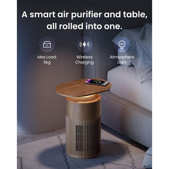 SwitchBot Luftreiniger mit App-Steuerung und Nachtlicht, CADR 400m³/h bis zu 83㎡ Zimmer, HEPA-Filter entfernt 99,97% Schimmel Staub Pollen