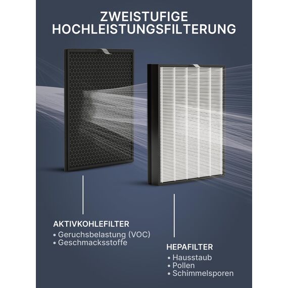 Comedes Ersatzfilterset kompatibel mit Philips AC3256/10, AC3259/10 und AC4550/10 Luftreiniger | HEPA und Aktivkohle Filter | einsetzbar statt Philips FY3432/10 und FY3433/10 (2er Set)