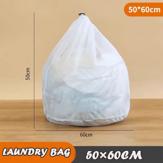 1 Stücke Wäschenetz für Waschmaschine, 50x 60cm Wäschesack Wäschebeutel Wäschenetz Klein mit Kordelstopper Wiederverwendbar für Unterwäsche Babywäsche Socken
