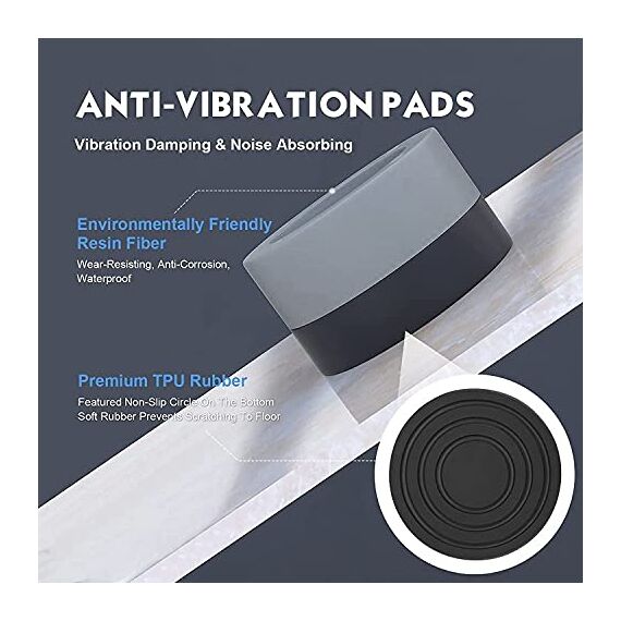 Waschmaschine Füße Pad Fußpolster 4 Stück Universal Anti Vibration Waschmaschine Füße [Vibrationsdämpfer]Anti Rutsch Gummi-Fußpolster Schwingungsdämpfer Antirutschmatte für Waschmaschinen und Trockner