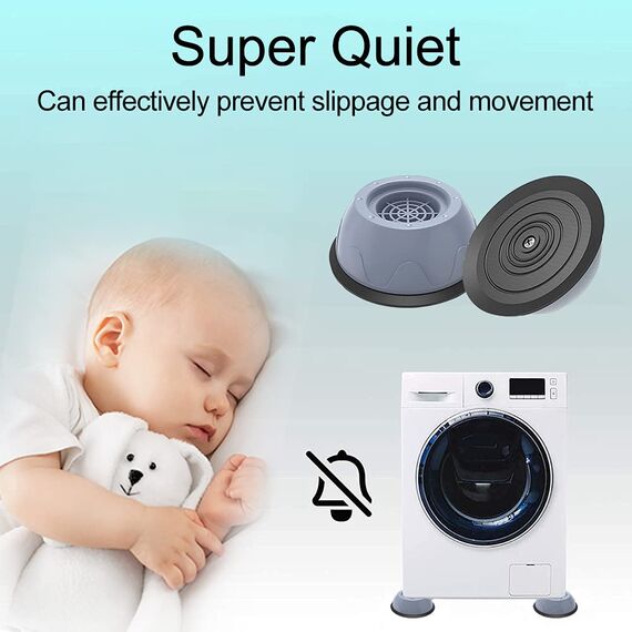 Waschmaschine Füße Pad Fußpolster 4 Stück Universal Anti Vibration Waschmaschine Füße [Vibrationsdämpfer]Anti Rutsch Gummi-Fußpolster Schwingungsdämpfer Antirutschmatte für Waschmaschinen und Trockner