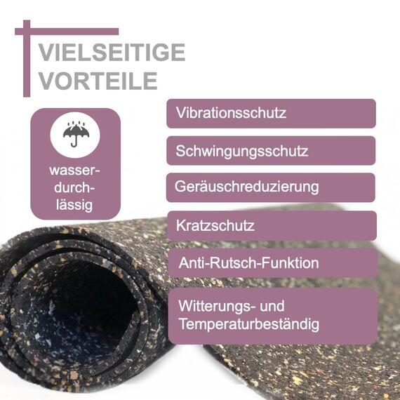sarian Bautenschutzmatte STÄRKE: 8mm GRÖßE: 1000mm x 1200mm (1m x 1,2m) Gummimatte Ladungssicherung Schutzmatte