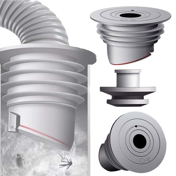 60-65mm Grau Waschmaschinen Rohrdichtung WISIRENT, Washing Machine Drain Hose Seal Waschmaschinen Ablaufschlauchdichtung, Deodorant Dichtung Rohr Dichtung für Waschmaschine, Küchenabfluss