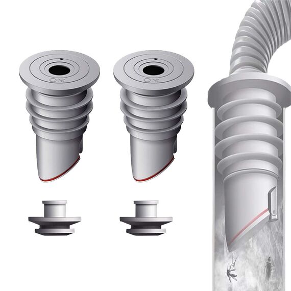 Waschmaschinen-Rohrdichtung WISIRENT, 2 Stück 35-40mm Grau Waschmaschine Abflussschlauch Dichtung Abflussrohrdichtung Schlauch, Dichtung für Ablaufschlauch Der Waschmaschine mit Verschlusskappe