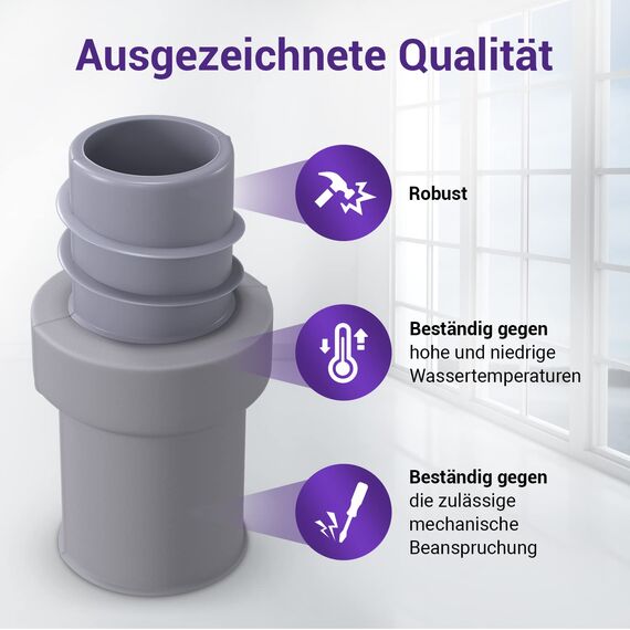 Viоks.pro Ablaufschlauch Verbinder 18 mmØ Waschmaschine Abfluss Adapter Gummi Schlauch Endstück - Verbindungsstück Ablaufschlauch Adapter für Abwasserschlauch Waschmaschine Spülmaschine
