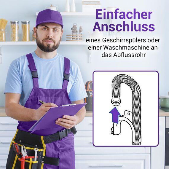 Viоks.pro Knickschutz Schlauch Halterung 180 Grad PVC Haltebogen/Waschmaschine Schlauch Knickschutz für Waschmaschine, Geschirrspüler, Trockner