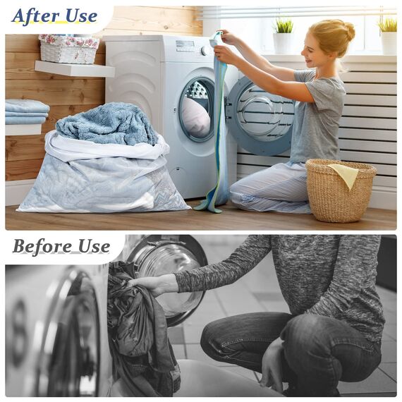 OTraki Wäschenetz, 2 Stück 90x110cm Wäschesack Groß für Waschmaschine, Wiederverwendbare Wäschenetze mit Reißverschluss, Wäschenetze für Gardinen Haustier Plüschtier Waschmaschine (XXL)