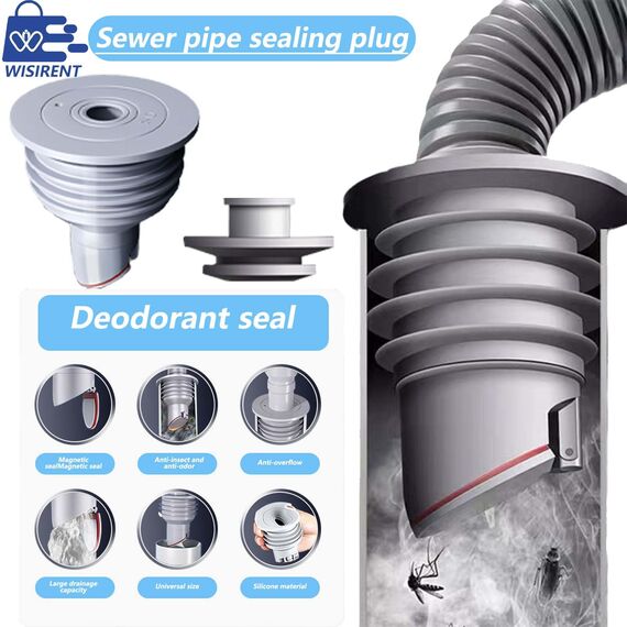 Waschmaschinen Rohrdichtung WISIRENT, 70-75mm Grau Universal-Rohrdichtungen Washing Machine Drain Hose Seal, Waschmaschinen Ablaufschlauchdichtung, Abflussrohr Dichtungsring für Waschmaschine