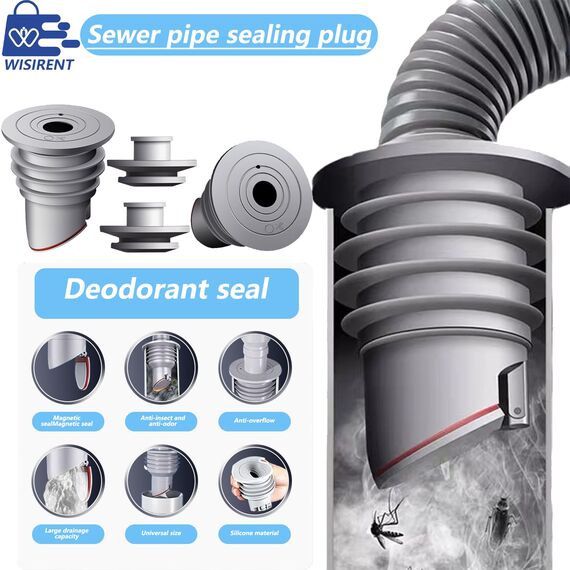 Waschmaschinen-Rohrdichtung WISIRENT, 2 Stück 35-40mm Grau Waschmaschine Abflussschlauch Dichtung Abflussrohrdichtung Schlauch, Dichtung für Ablaufschlauch Der Waschmaschine mit Verschlusskappe