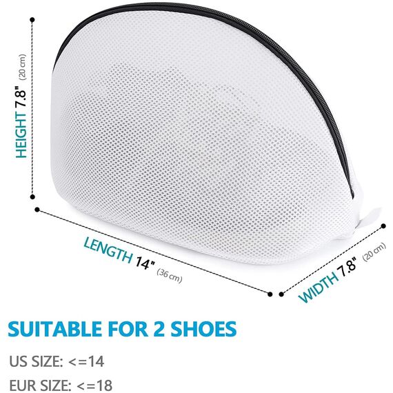 Prezon Schuhe Waschbeutel, Premium gepolsterte Mesh Wäschesack für Schuhe, Turnschuhe, High Protection Mesh Schuhbeutel für Waschmaschine, Lagerung und Reisen, 2 Satz