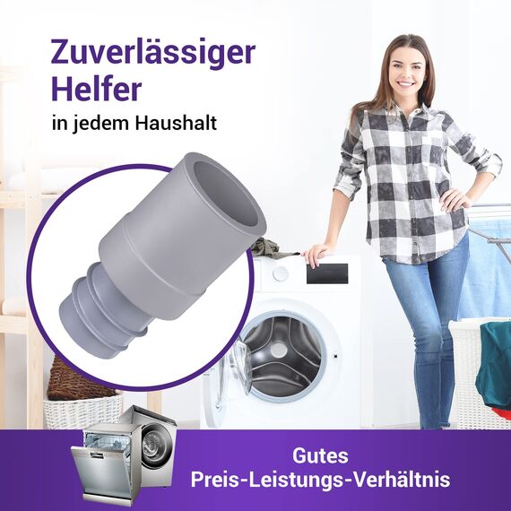 Viоks.pro Ablaufschlauch Endstück 22mmØ - Schlauch Verbindungsstück, Abfluss Adapter für 19mmØ Ablaufschlauch Waschmaschine, Geschirrspüler