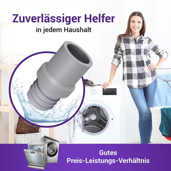Viоks.pro Verbindungsstück Ablaufschlauch Ø22mm - Adapter für Ablaufschlauch Geschirrspüler, Abfluss Waschmaschine & Ablаufschlauch Endstück